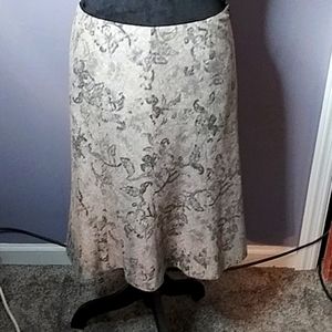 Ann Taylor 8 Panel Flare Skirt Muted Floral Print